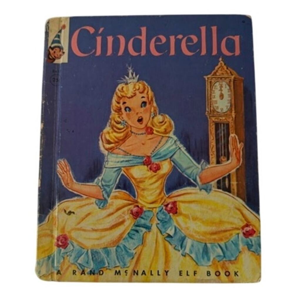 Rand McNally Elf Book Cinderella Vintage Children’s Hardcover 1950s
